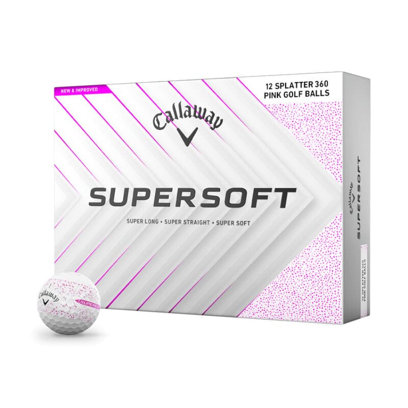 Callaway Supersoft splatter 360 roze golfbal wit
