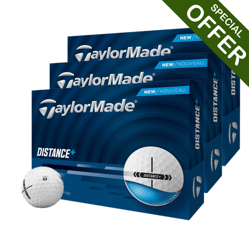 TaylorMade Distance+ golfballen wit set van 3 dozen