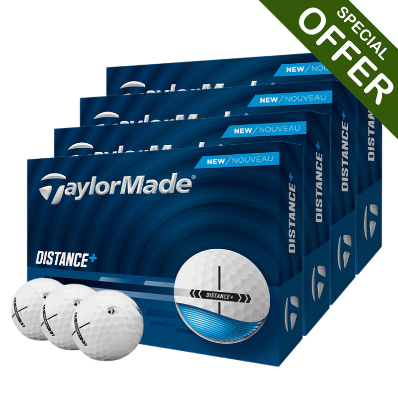 TaylorMade Distance+ golfballen wit set van 4 dozen