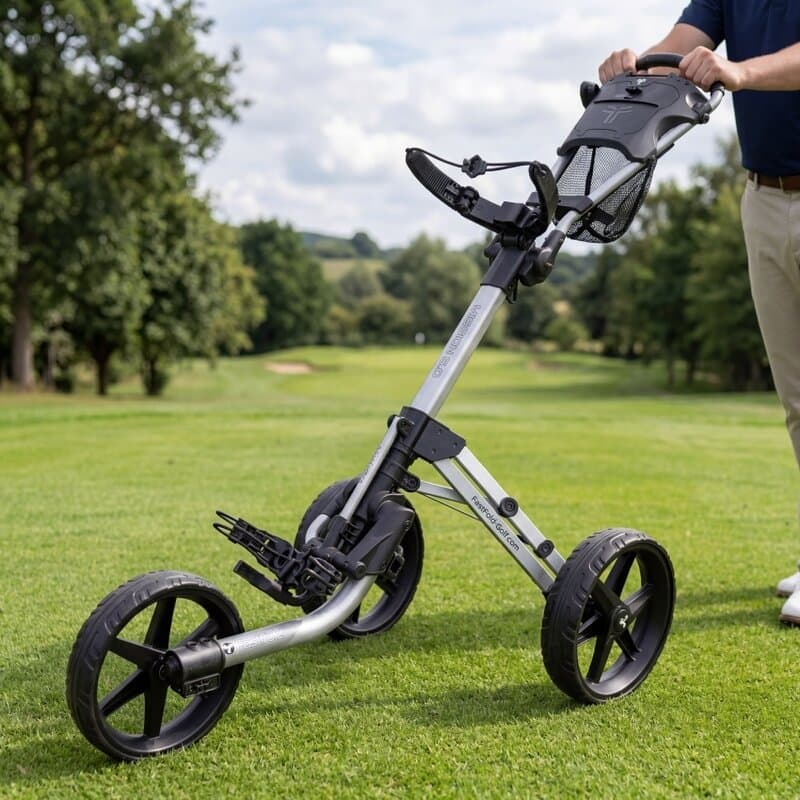 Fastfold Mission 5.0 Golftrolley met 3 wielen zilver