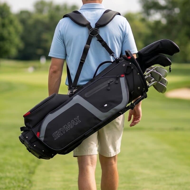 Skymax Stand Bag 9 inch zwart rood grijs