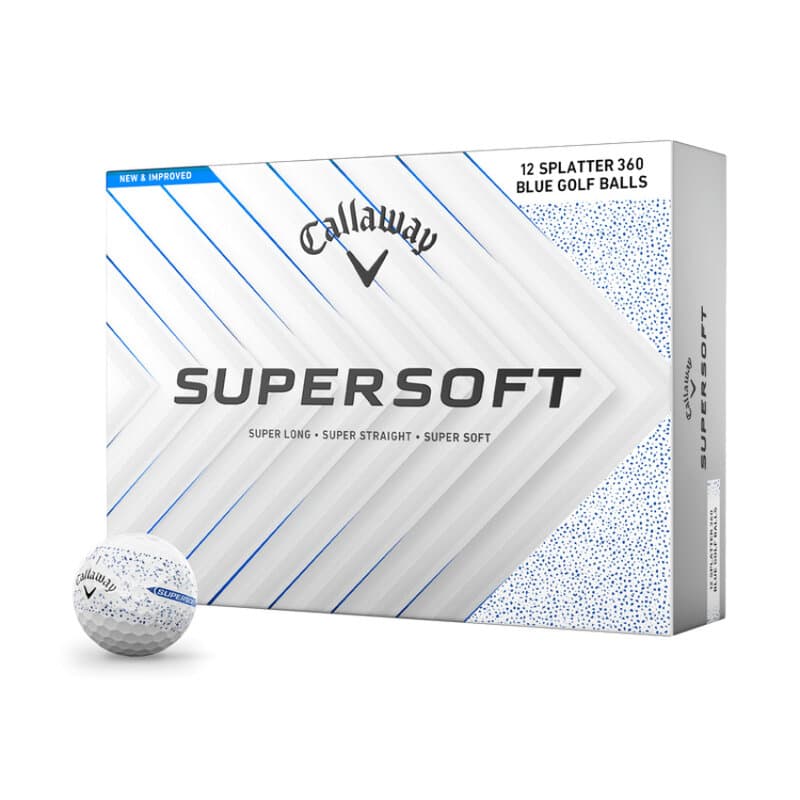 Callaway Supersoft splatter 360 blauw golfbal wit