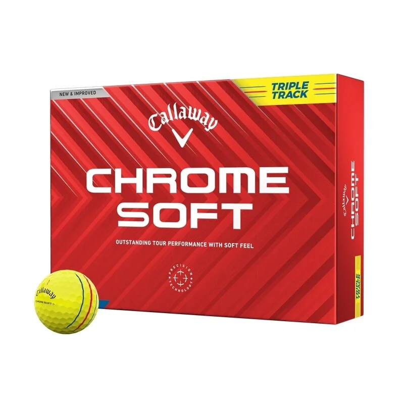 Callaway Chrome Soft Triple Track golfbal geel