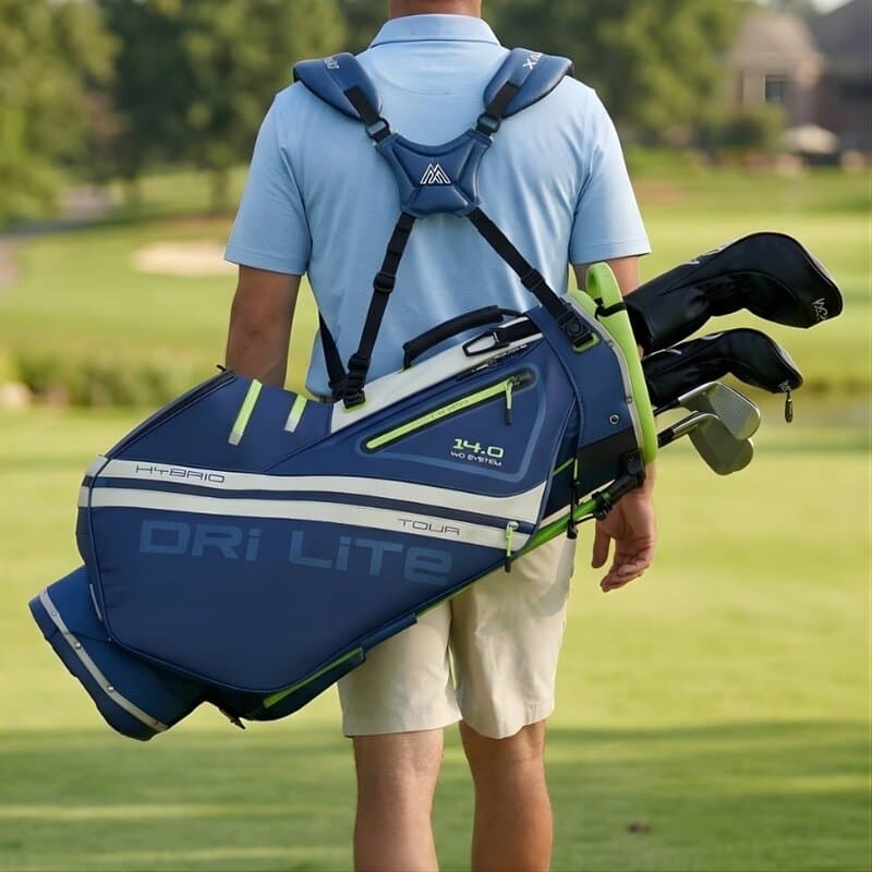 Big Max Golf Big Max Dri Lite Hybrid Tour 2 Stand Bag navy lime