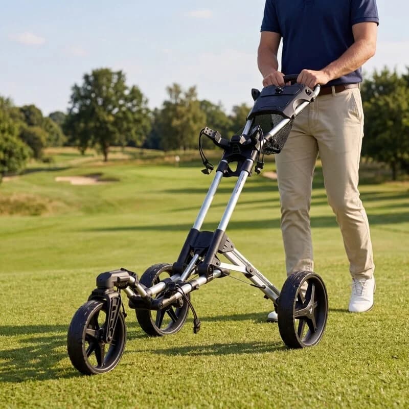 Fastfold Flex 360 Golftrolley met 3 wielen zilver