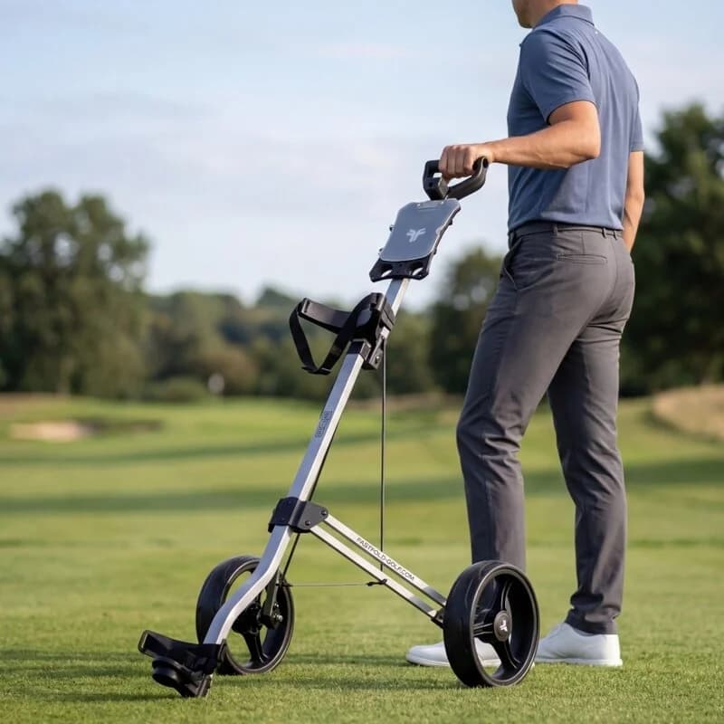 Fastfold Eco Golftrolley met 2 wielen zilver
