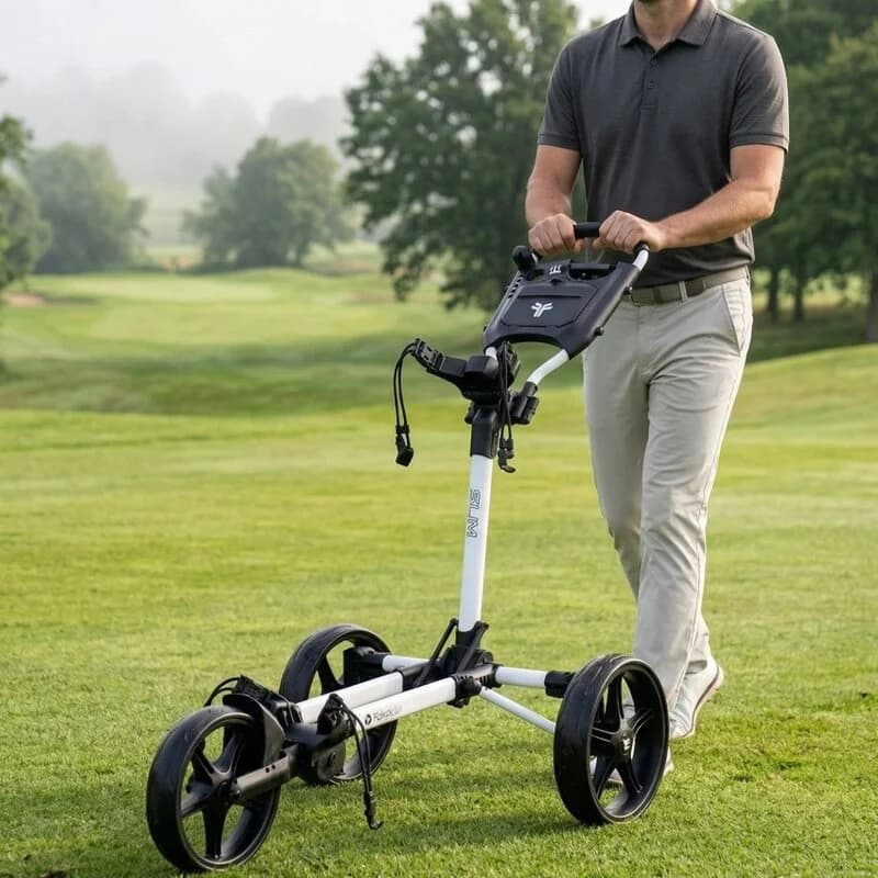 Fastfold Slim Golftrolley met 3 wielen wit