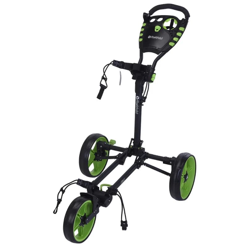 Fastfold Flat Golftrolley met 3 wielen zwart groen